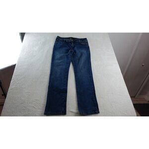 Lee Jeans Denim Cotton Womens SZ 16M Blue Straight Stretch VTG Mid Rise Slim 90s